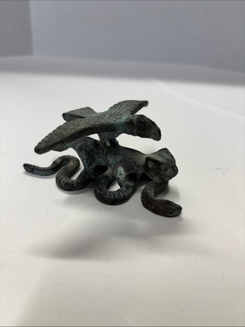 Peruvian Shamanic Trilogy- Green Patina Figurine